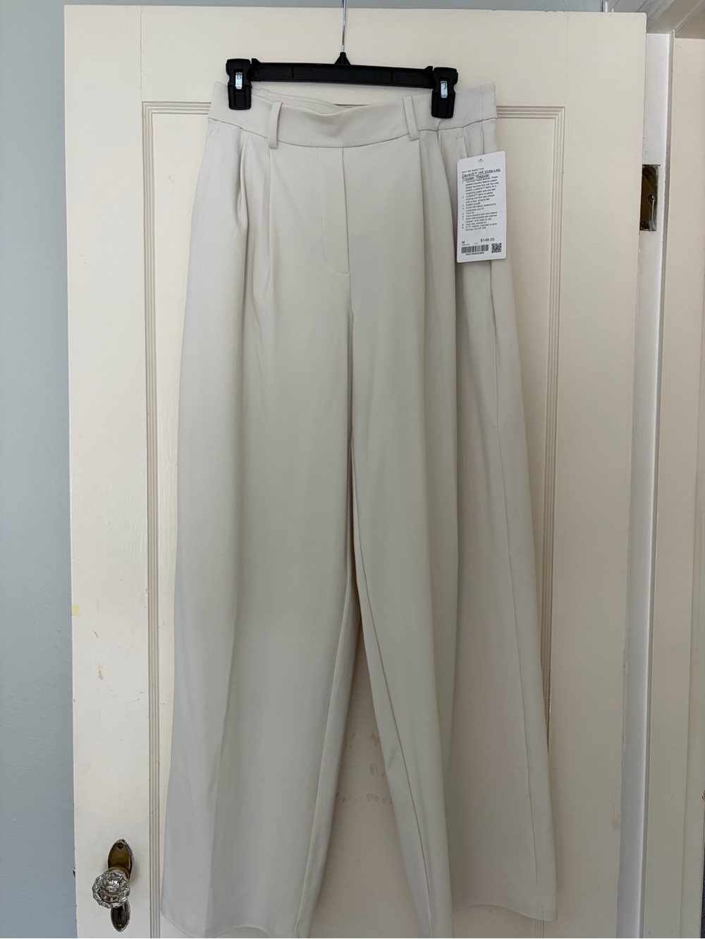 Lukulemon Wide-Leg High-Waist Pants in Cream